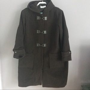 Calvin Klein clasp Closure Hooded Wool Jacket 2X